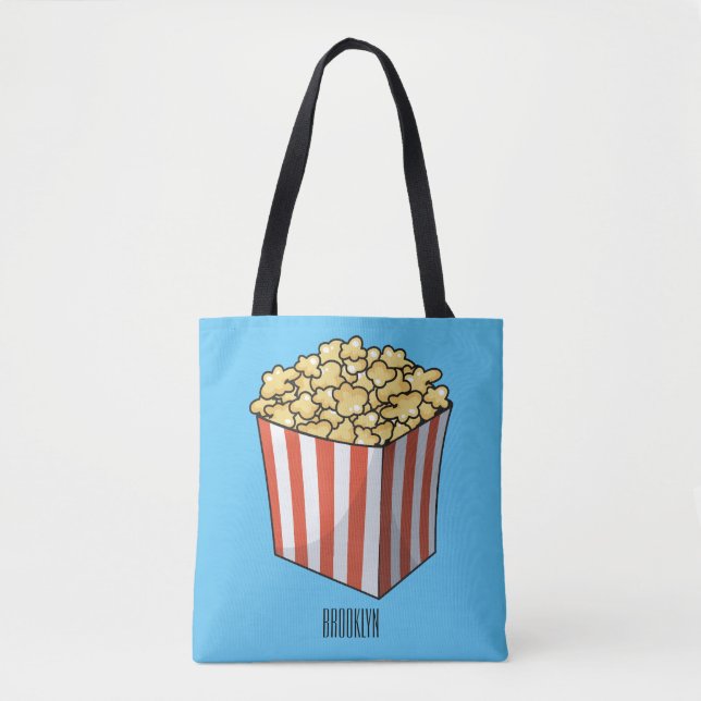 Bolsa Tote Ilustração de desenho de pipoca (Frente)