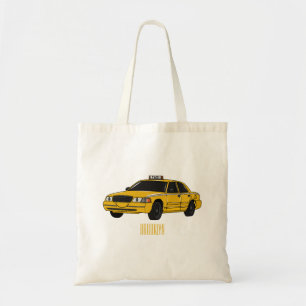 Bolsa Tote Ilustração de desenho de táxi