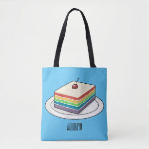 Bolsa Tote Ilustração de desenho do bolo-arco-íris
