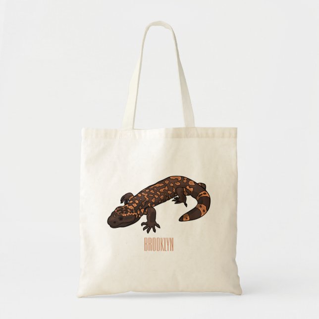 Bolsa Tote Ilustração de desenho do monstro de Gila (Frente)