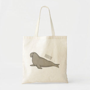 Bolsa Tote Ilustração de desenho do selo elefante