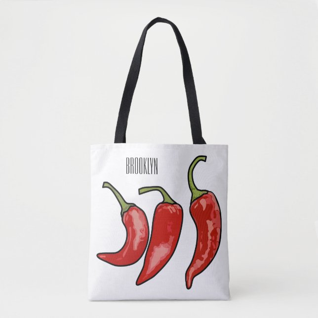 Bolsa Tote Ilustração de desenho em chili (Frente)