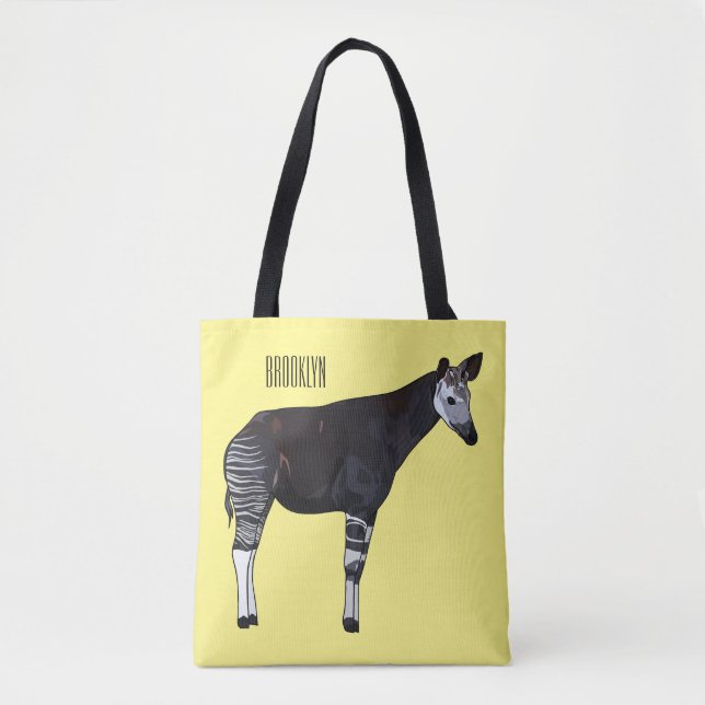Bolsa Tote Ilustração de desenho em Okapi (Frente)