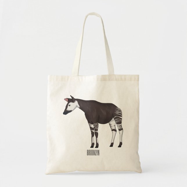 Bolsa Tote Ilustração de desenho em Okapi (Frente)