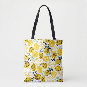 Bolsa Tote Ilustração de Design de Lemon Summer Vintage