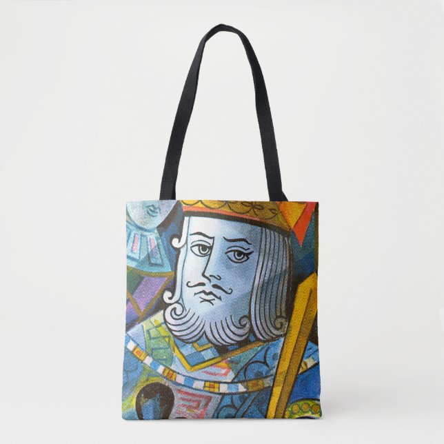 Bolsa Tote Ilustração de estoque da Espada King Holding (Frente)
