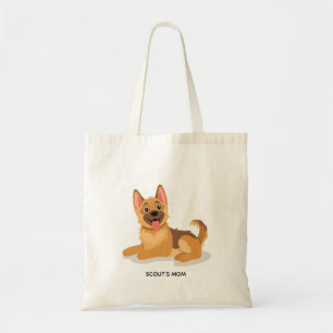 Bolsa Tote Ilustração de Filhote de Pastor Alemão Fofa Reutil