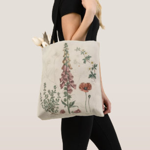 Bolsa Tote Ilustração de Flor Silvestre Amante da Natureza
