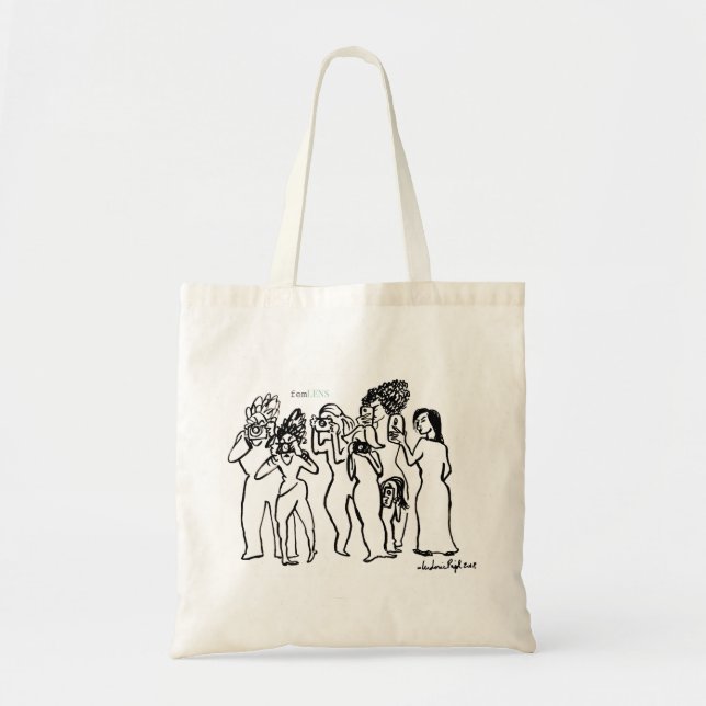 Bolsa Tote Ilustração de Fotógrafos Mulheres (Frente)
