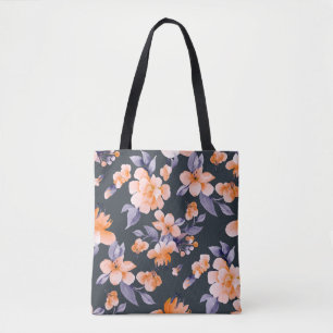 Bolsa Tote Ilustração de fundo sem descontinuidades de flor