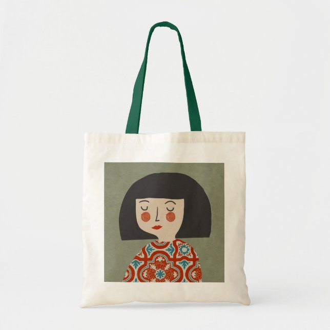 Bolsa Tote Ilustração de garota (Frente)