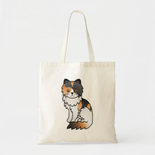 Bolsa Tote Ilustração de Gato de Cartoon Gótico Calico Persa