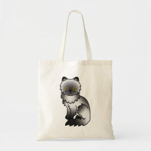 Bolsa Tote Ilustração de Gato de Cartoon Persa de Fumaça