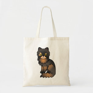 Bolsa Tote Ilustração de Gato de Cartoon Persa de Tortie Poin