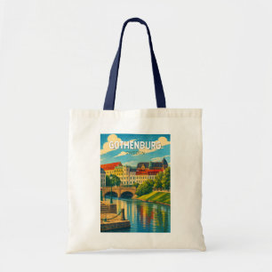 Bolsa Tote Ilustração de Gotemburgo Suécia Viagem Arte Vintag