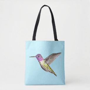 Bolsa Tote Ilustração de Hummingbird de Anna