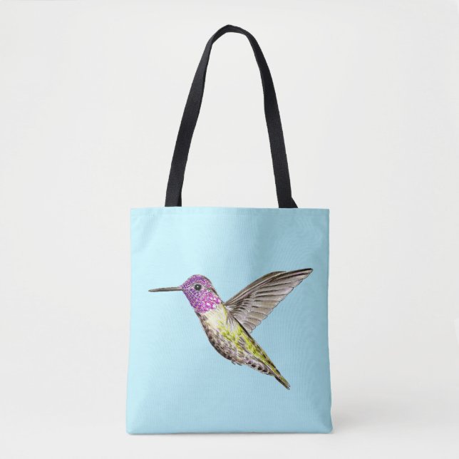 Bolsa Tote Ilustração de Hummingbird de Anna (Frente)