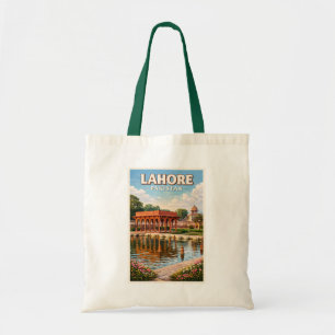 Bolsa Tote Ilustração de Jardins de Lahore Paquistão Arte de