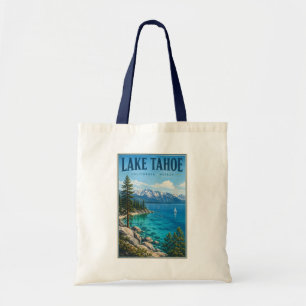 Bolsa Tote Ilustração de Lake Tahoe Califórnia Nevada Viagem