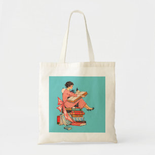 Bolsa Tote Ilustração de Leitor de Livros Antigos