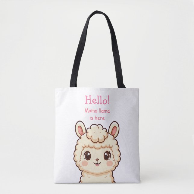Bolsa Tote Ilustração de lhama fofa design (Frente)