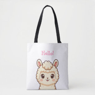 Bolsa Tote Ilustração de lhama fofa design