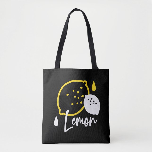 Bolsa Tote Ilustração de Limão de abstrato - Citrinos frescos (Frente)
