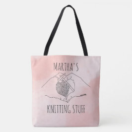 Bolsa Tote Ilustração de Linha de Boho de Mãos Corações