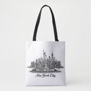 Bolsa Tote Ilustração de Linha do Horizonte de Nova York