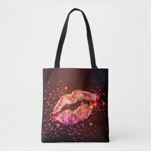 Bolsa Tote Ilustração de Lip editável: Design gráfico simples