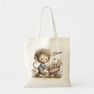 Bolsa Tote Ilustração de Macaco de Páscoa Divertido