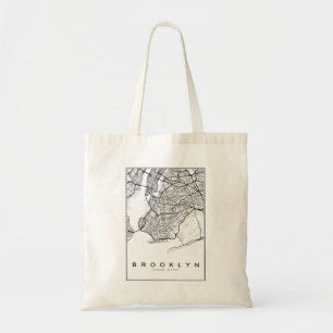 Bolsa Tote Ilustração de Mapa do Brooklyn