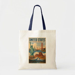 Bolsa Tote Ilustração de Marcas de Referência Americanas dos 