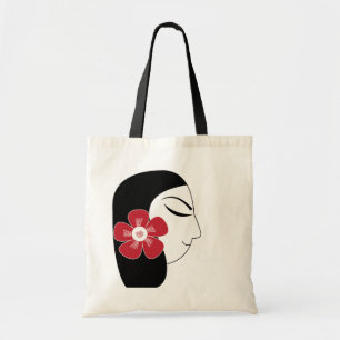Bolsa Tote Ilustração de Menina Mulher Bonita
