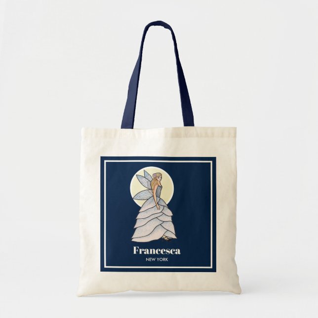 Bolsa Tote Ilustração de Moda de Vestido de Noiva da Princesa (Frente)