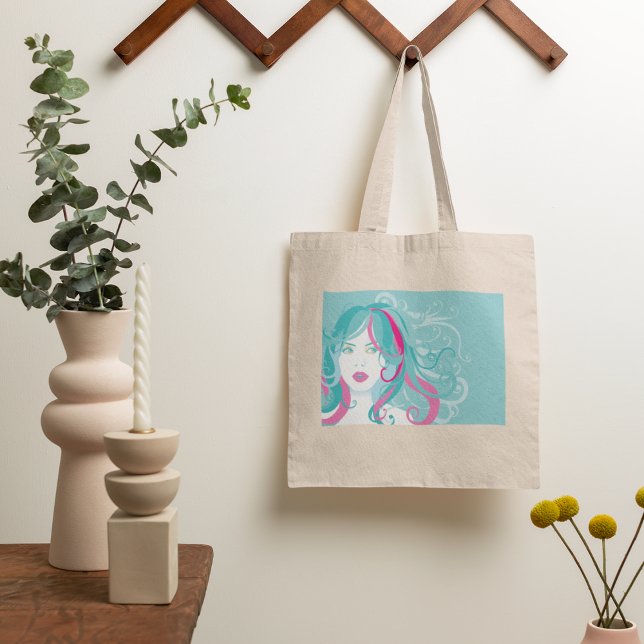 Bolsa Tote Ilustração de Mulher Artística (Criador carregado)