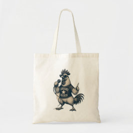 Bolsa Tote Ilustração de Música Vintage de Galo Cantando Dive