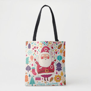 Bolsa Tote Ilustração de Natal Engraçado do Papai Noel