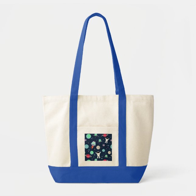 Bolsa Tote ilustração de padrão espacial (Frente)