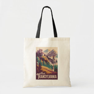 Bolsa Tote Ilustração de Paisagem da Transilvânia Arte de Via