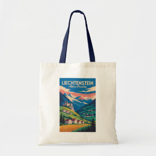 Bolsa Tote Ilustração de Paisagem de Liechtenstein Viagem Art