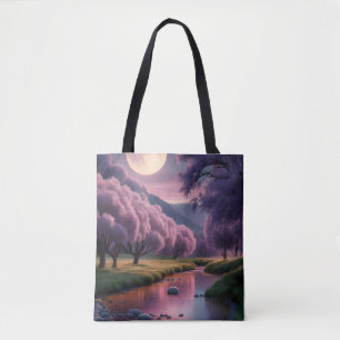 Bolsa Tote Ilustração de Paisagem de Sonho Fantasia à Luz da