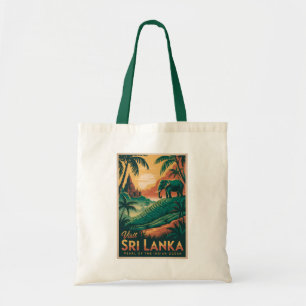 Bolsa Tote Ilustração de Paisagem de Sri Lanka Arte de Viagem