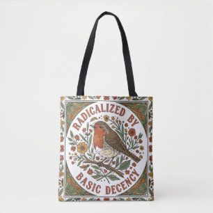 Bolsa Tote Ilustração de Pássaro Radicalizado pela Decência B