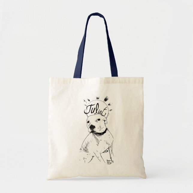 Bolsa Tote Ilustração de Pitbull (Frente)
