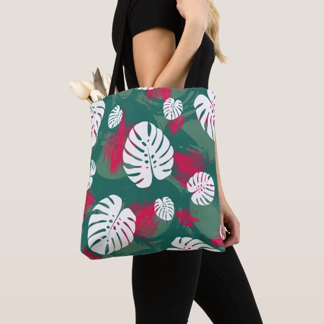 Bolsa Tote Ilustração de Plantas Tropicais (Close Up)