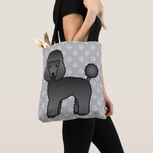 Bolsa Tote Ilustração de Raça de Cachorro de Brinquedo Preto