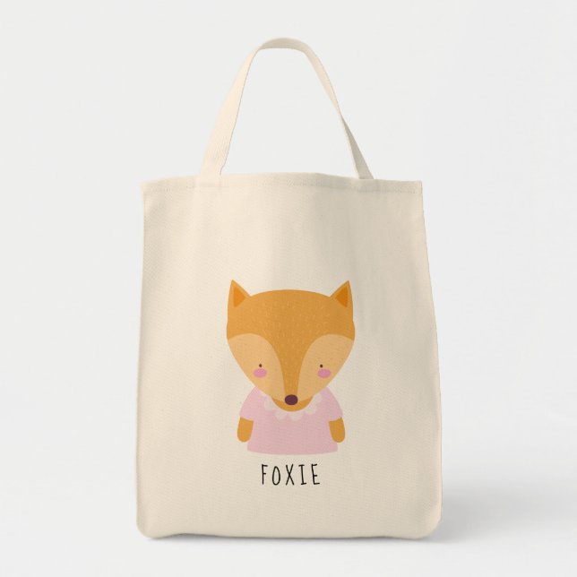 Bolsa Tote Ilustração de Raposa-Cuta - Saco de Tota Personali (Frente)