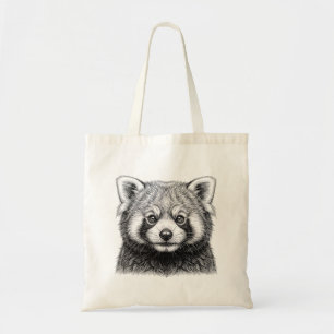 Bolsa Tote Ilustração de Saco Tote Panda Vermelho