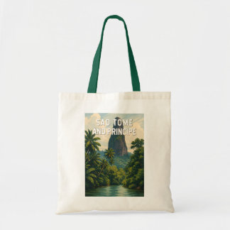 Bolsa Tote Ilustração de São Tomé e Príncipe Viagem Arte